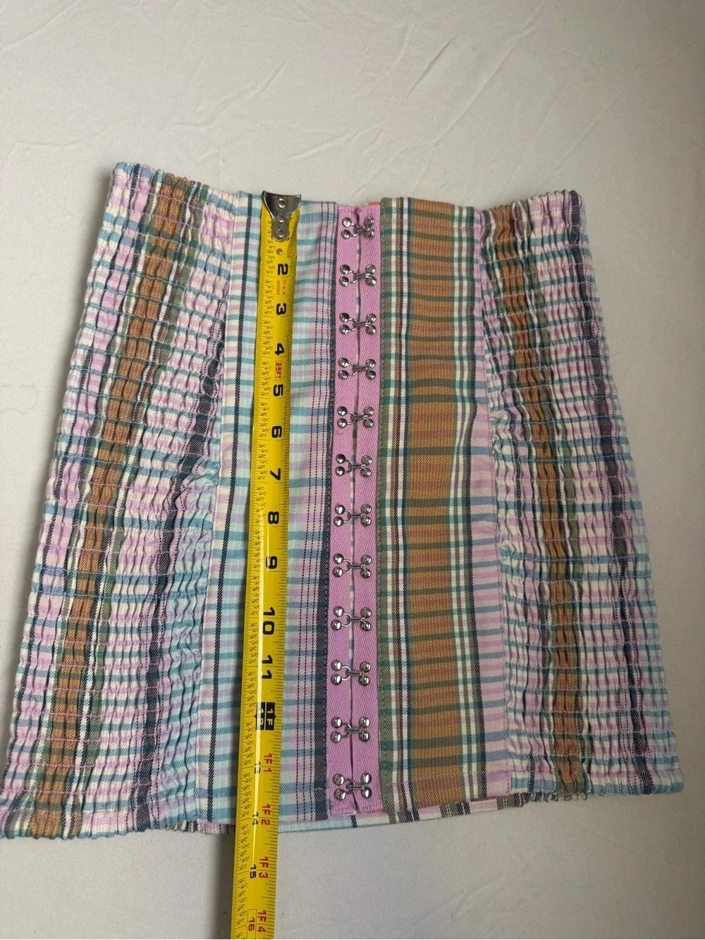 NWT Urban Outfitters Linny Smocked Hook & Eye Mini Skirt- Size XS - Picture 5 of 8